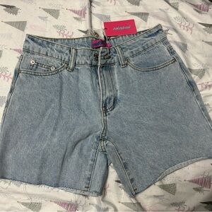 Edikted Light Blue Jean Shorts